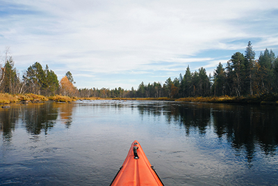 River journey through arctic scenery