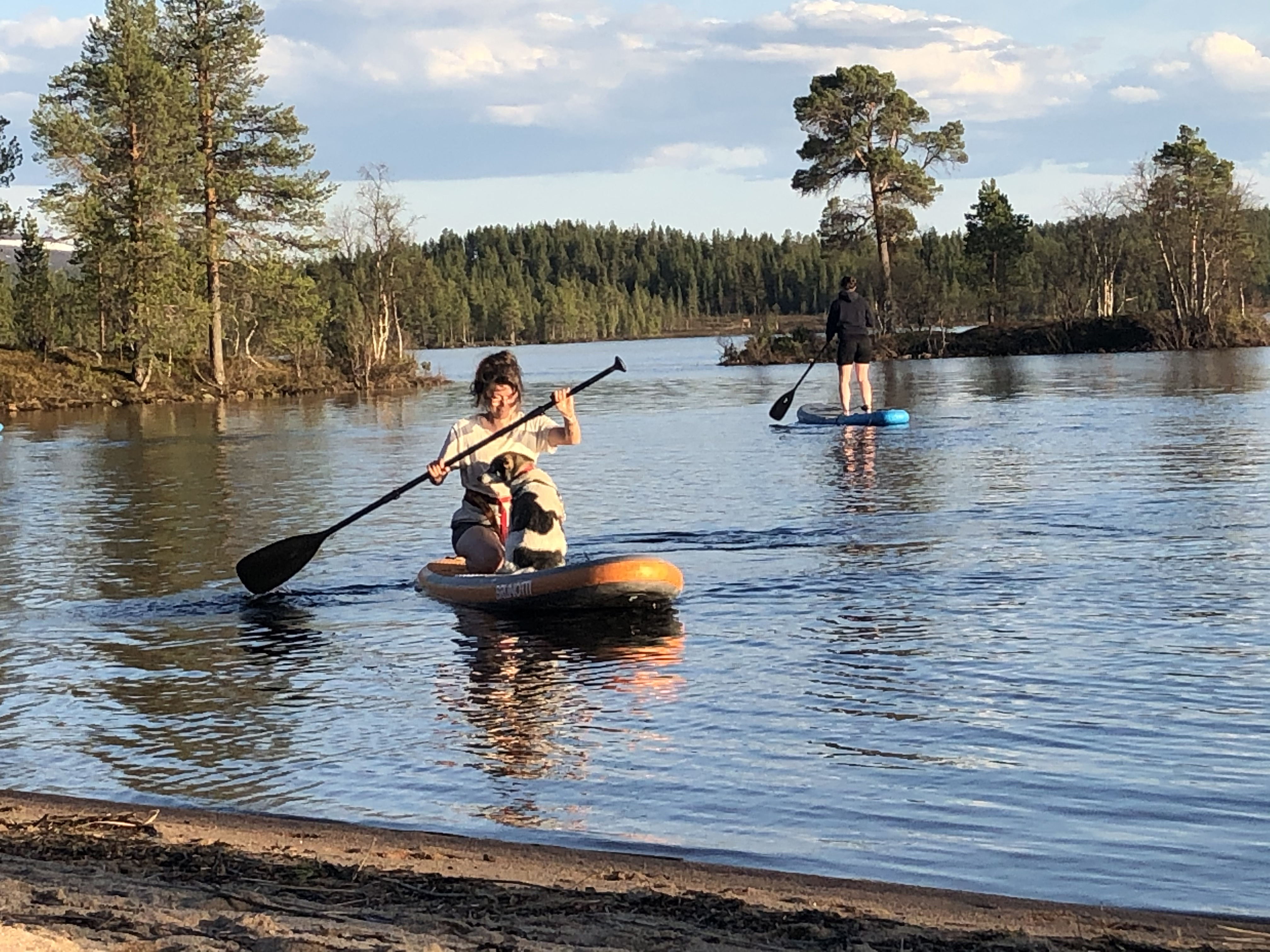 Stand-up paddleboarding on Lake Ounasjärvi