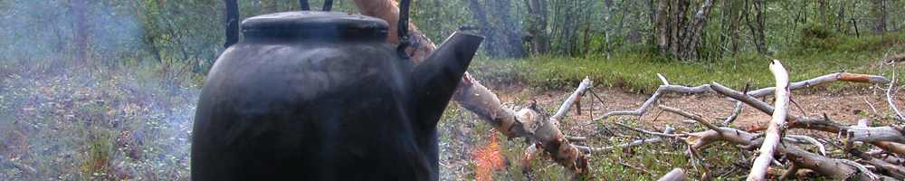 Outdoor fire during a survival taster session