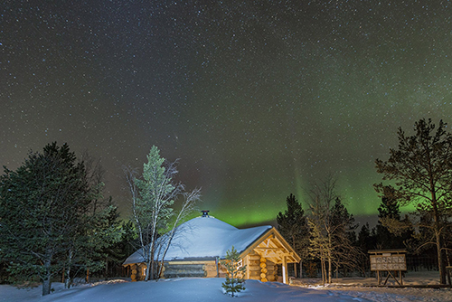 The traditional farm kota under the northern lights