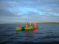 Kayaking on the lakes and rivers around Hetta